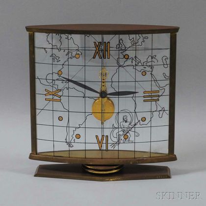 LeCoultre Brass and Lucite "World" Clock