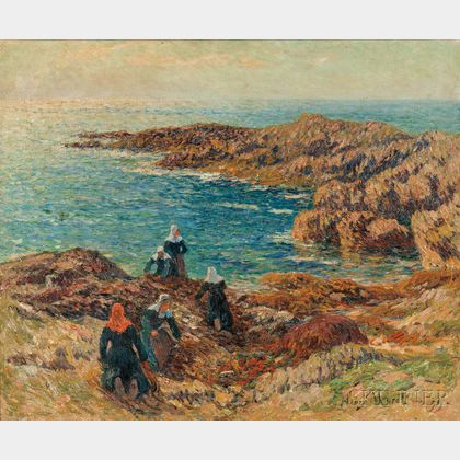 Henry Moret (French, 1856-1913) La Côte de Trégune /Harvesting Kelp