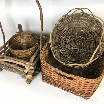 Six Woven Splint Baskets. Estimate $100-200