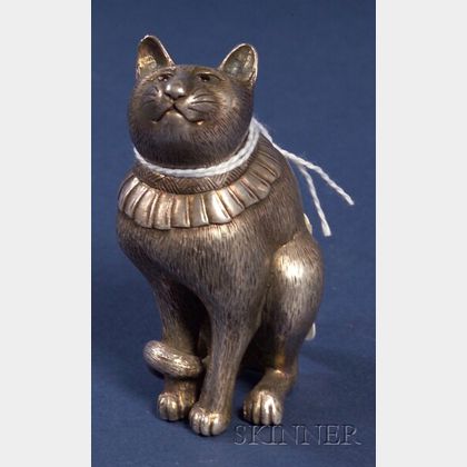 Whimsical Silvered Figure of a Cat