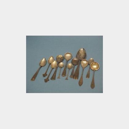 Twelve Miscellaneous Silver Plated Spoons. 