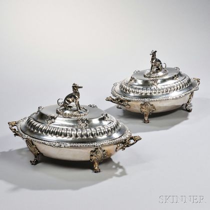 Pair of Victorian Sterling Silver Entree Dishes