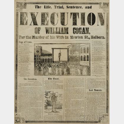 Execution Broadsides, Three Examples, London, Mid-19th Century.