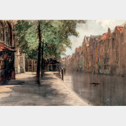 Francis Hopkinson Smith (American, 1838-1915) Saturday Morning, Dordrecht