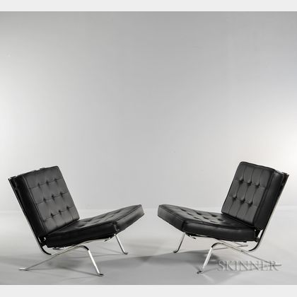 Two Robert Haussmann Design RH301 Lounge Chairs 