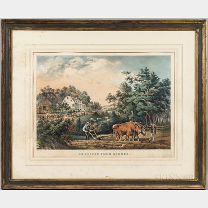Currier & Ives Lithograph American Farm Scene, No. 1