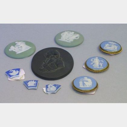 Eight Assorted Wedgwood and Related Jasper Medallions and a Basalt Medallion. 