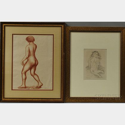 Two Framed French Prints: Raoul Dufy (French, 1877-1953),Jeune Femme