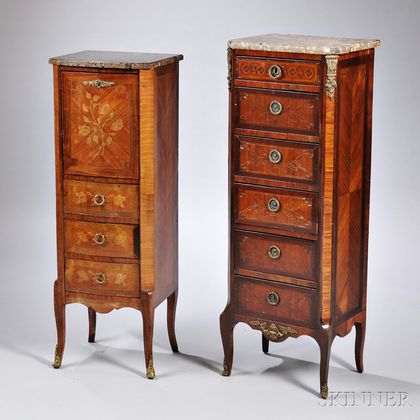 Louis XVI-style Secrétaire à Abattant and a Tall Cabinet