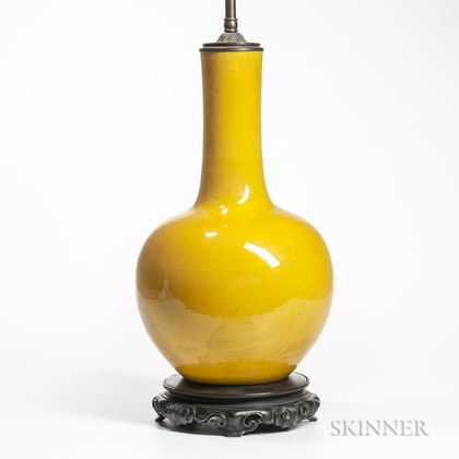 Yellow-glazed Lamp Vase