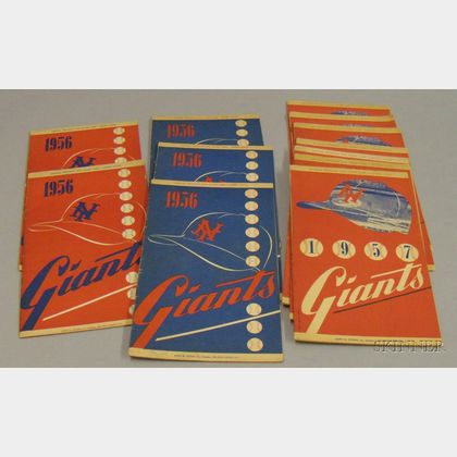 Thirteen 1956 and 1957 National League New York Giants Programs/Scorecards
