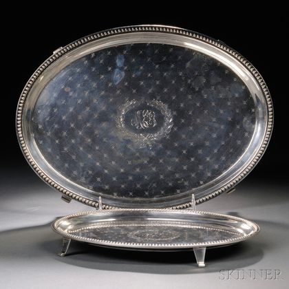 Two Jacobi & Jenkins Sterling Silver Footed Trays