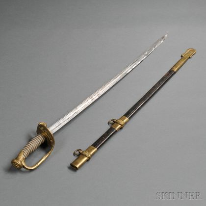 19th Century US Navy Brass-hilted Officer's Sword - Horstmann