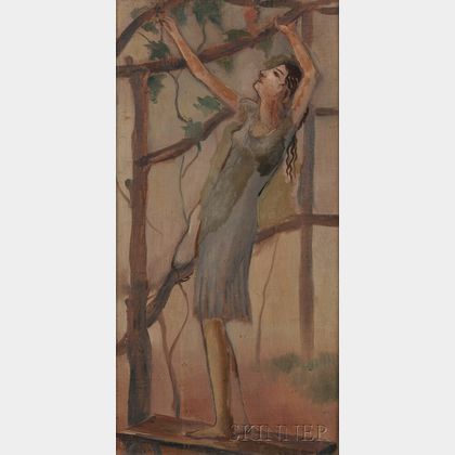 Bernard Karfiol (American, 1886-1952) Girl at Tree