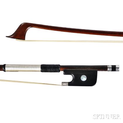 French Silver-mounted Violoncello Bow, F.N. Voirin, c. 1880