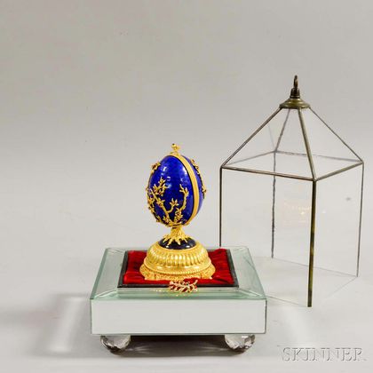 Igor Carl Faberge Gilt and Enameled Sterling Silver Firebird Egg