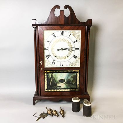Samuel Terry Reverse-painted Mahogany Shelf Clock