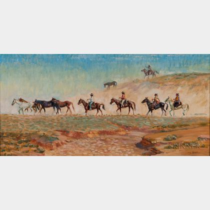 Gary D. Yazzie (Navajo, b. 1946) Many Horses