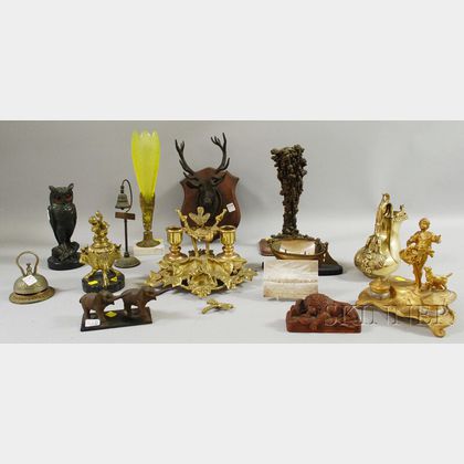 Large Group of Assorted Mostly Metal Desk, Souvenir, and Decorative Items