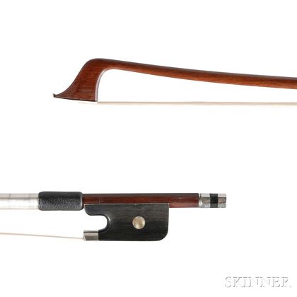 French Nickel Silver-mounted Cello Bow, C.N. Bazin