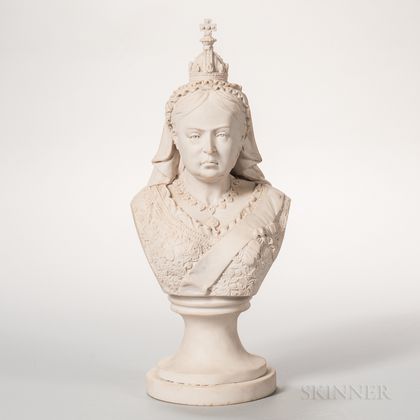 Carved Marble Bust of Queen Victoria
