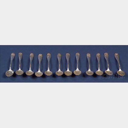 Set of Twelve Shiebler Sterling Demitasse Spoons