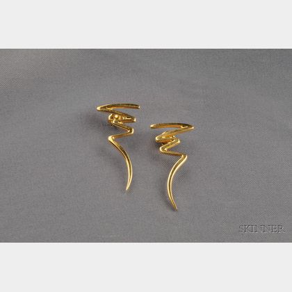 18kt Gold "Scribble" Earrings, Paloma Picasso, Tiffany & Co.