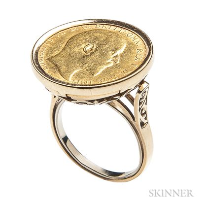 1910 Edward VII Gold Sovereign Ring