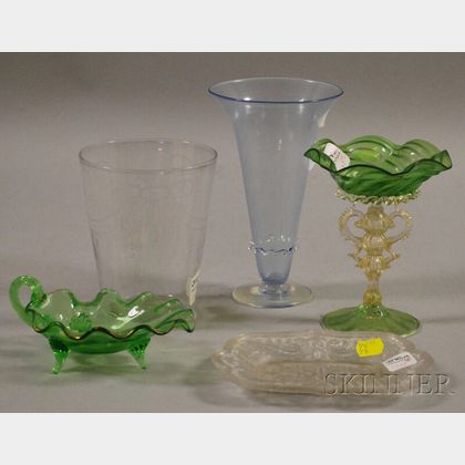 Five Assorted Art Glass Items