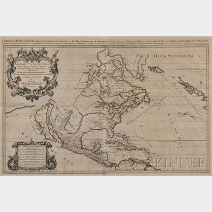North America. Nicolas Sanson d'Abbeville (1600-1667) L'Amerique Septentriolae Divisee en ses Prinipales Parties