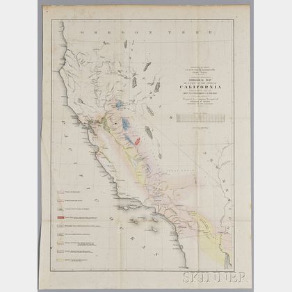 War Department Railroad Survey, Geological Map of a Part of the State of California Explored in 1853 by Lieut. R. S. Williamson