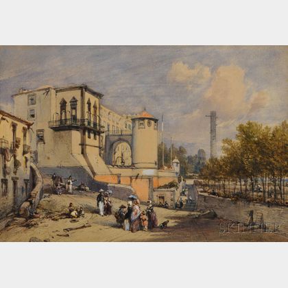 William Callow (British, 1812-1908) View in Contrai , (Flanders)