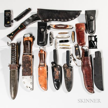 Group of Pocket and Survival Knives
