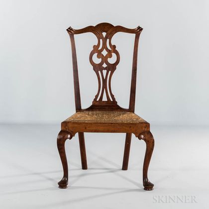 Chippendale Mahogany Rush-seat Side Chair