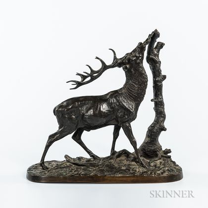 After Pierre-Jules Mêne (French, 1810-1879) Bronze Model of an Elk