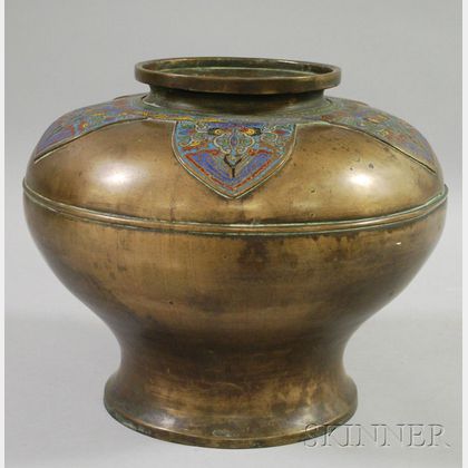 Chinese Bronze and Champleve Urn