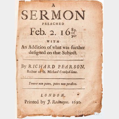 Collection of Sermons, England, 1660-1720.