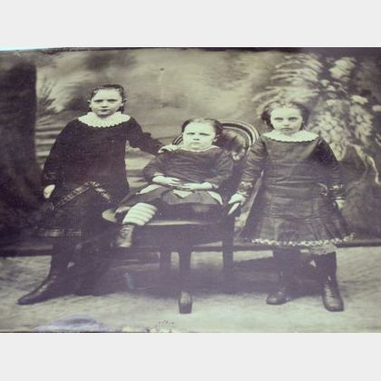 Tintype Group of Three Children