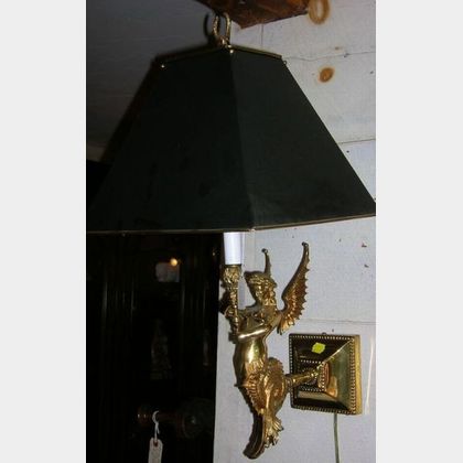 Pair of Modern Neoclassical-style Brass Figural Wall Sconces
