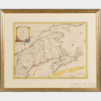 Nova Scotia and Cape Breton. Thomas Jeffreys (1719-1771) A New Map of Nova Scotia and Cape Britain with the adjacent parts of New Engla