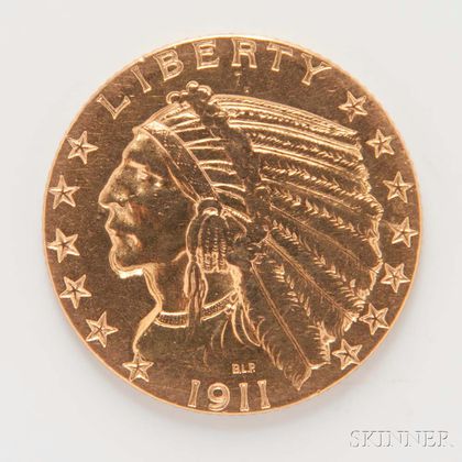 1911 $5 Indian Head Gold Coin