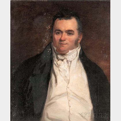 School of Thomas Sully (American, 1783-1872) Portrait of a Gentleman in an Ivory Waistcoat