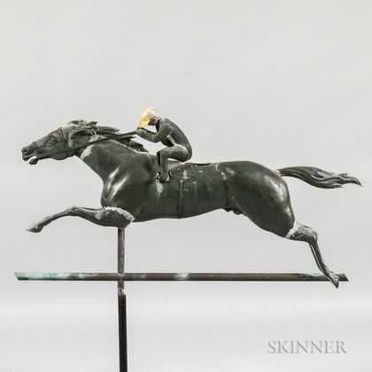 Molded Copper and Horse and Jockey Weathervane
