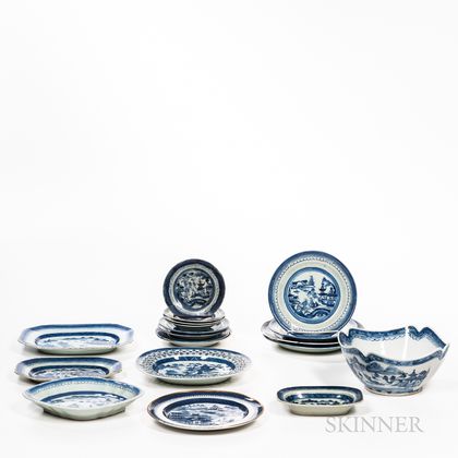 Nineteen Canton Export Porcelain Table Items