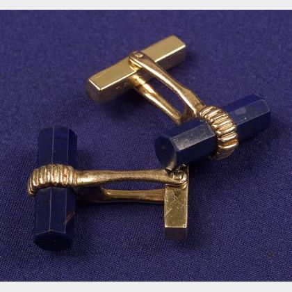 14kt Gold and Lapis Lazuli Cuff Links, Tiffany & Co.