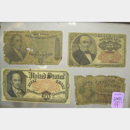 Four Pieces of U.S. 19th Century Paper Currency