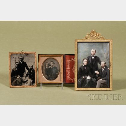 Three Family Portrait Photographs and Paintings