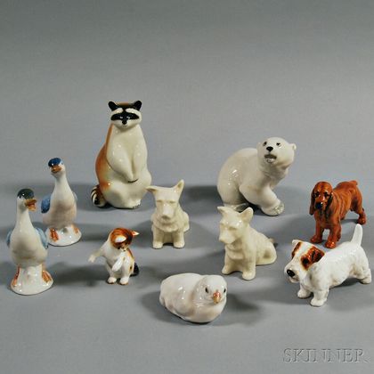 Ten Porcelain Animal Figures