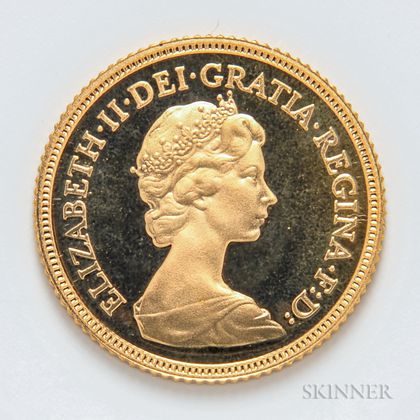 1980 British Proof Gold Half Sovereign. Estimate $150-200