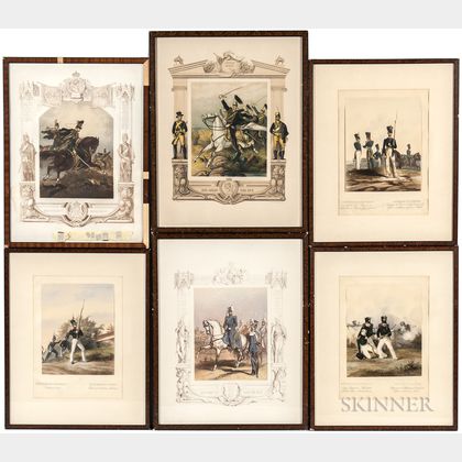 Continental School, 19th Century Six Swedish Military Prints